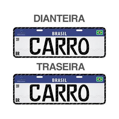 Conjunto Placa Carro (2 placas)