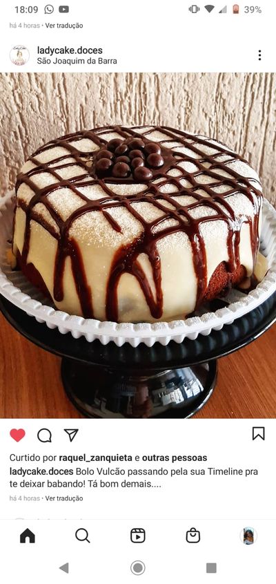 Bolo Vulcão de Ninho com  Nutella