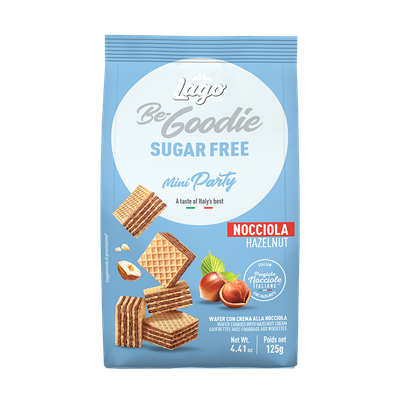 LAGO MINI PARTY WAFERS SUGAR FREE HAZELNUT 125GM