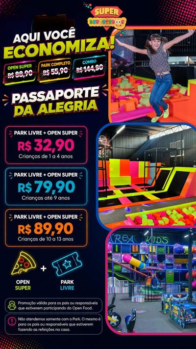 OPEN + PARK A PARTIR DE R$32,90