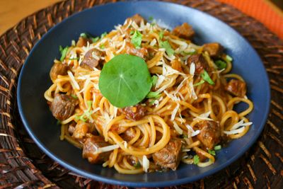 Spaghetti ao sugo com carne 